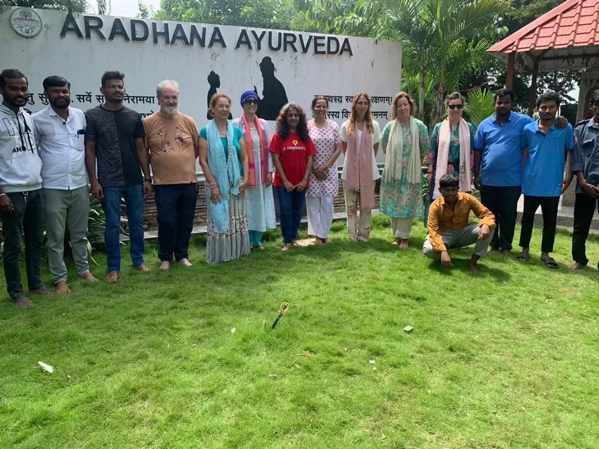 Mariló González en el centro Aradhana Ayurveda, India